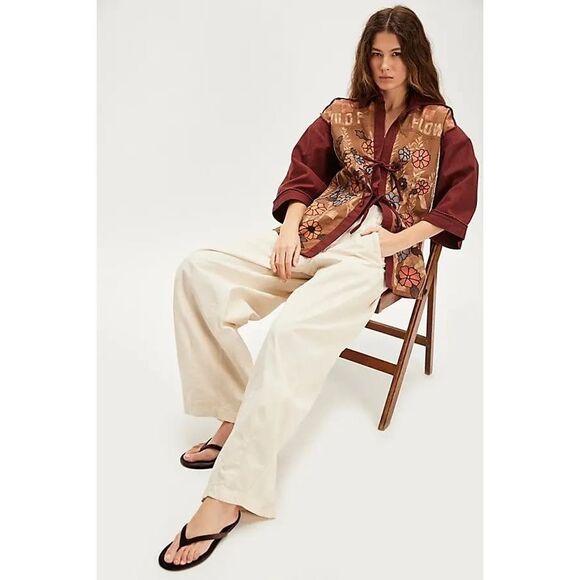 Free People Burgundy and Brown Kimono - Picture 2 of 11